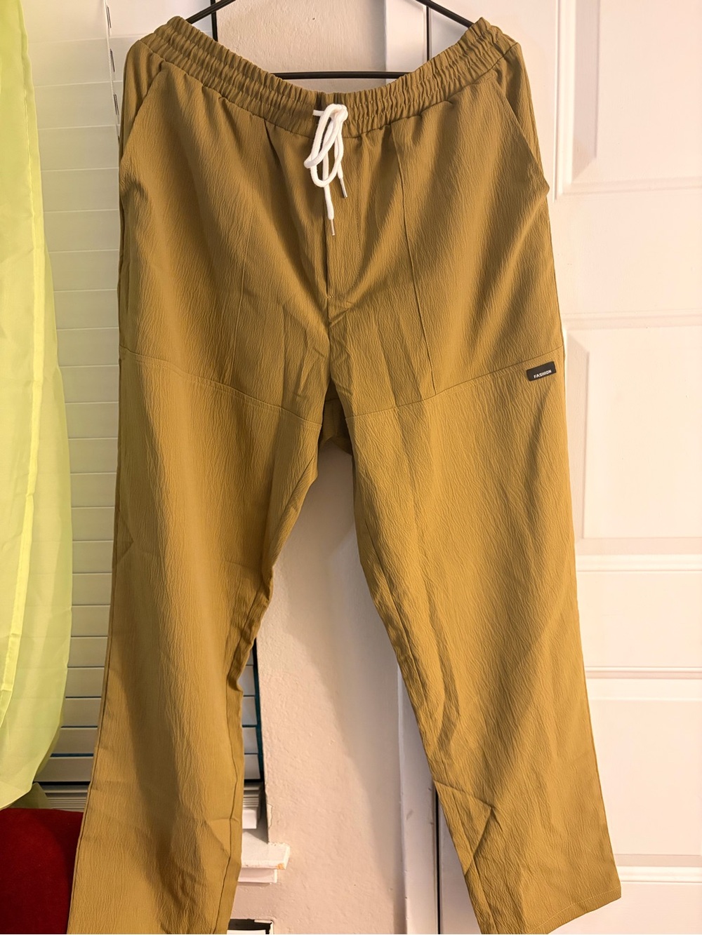 Men's Drawstring Joggers in Mustard Yellow